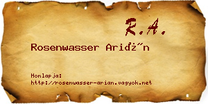 Rosenwasser Arián névjegykártya